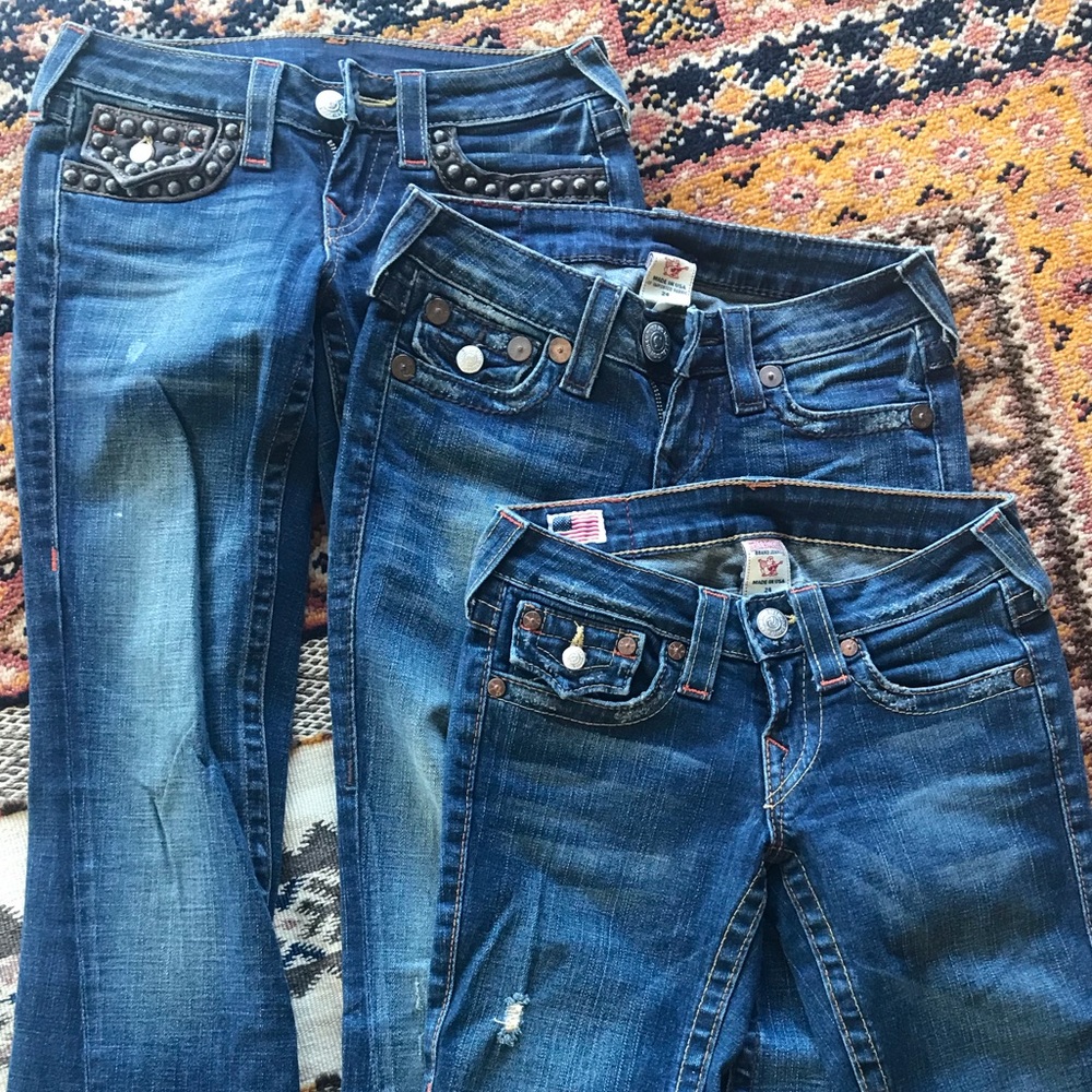 True Religion boot cut jeans (3 pairs)
